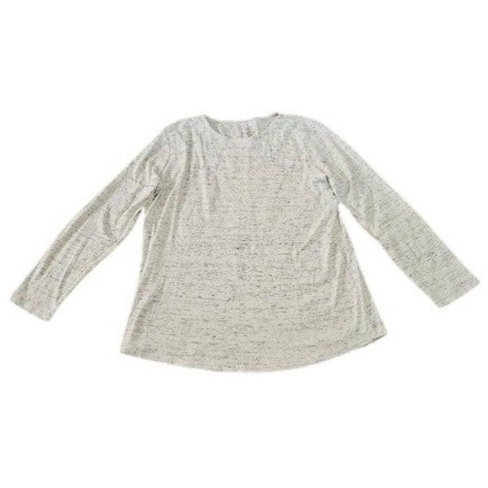 Pure Jill J. Jill Shirttail Tee Women Medium Gray Oatmeal Long Sleeve Top